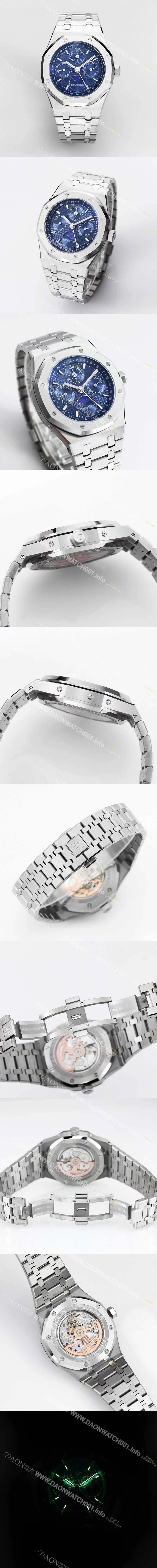 오데마피게 남성용 로얄오크 26574 퍼페츄얼 캘린더 문페이즈 41mm 블루 다이얼 신형 5134 오토매틱 무브먼트 AUD4201 Ⅳ