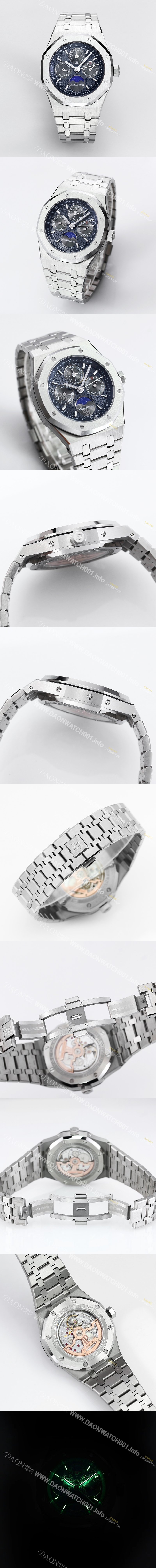 오데마피게 남성용 로얄오크 26574 퍼페츄얼 캘린더 문페이즈 41mm 다크 블루 다이얼 신형 5134 오토매틱 무브먼 AUD4204 Ⅳ
