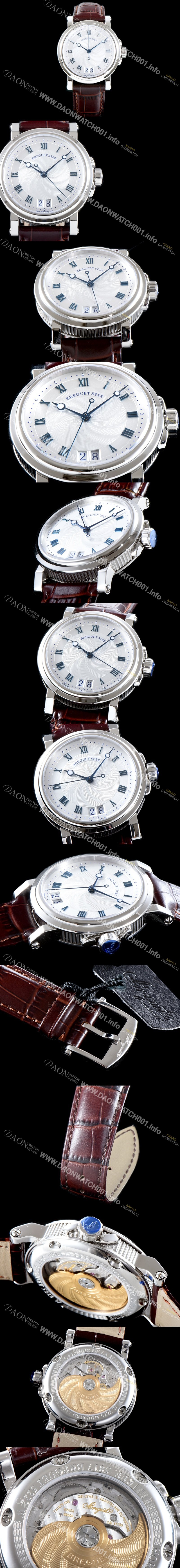 브레게 남성용 마린 컬렉션 5817ST/12/5V8 빅데이트 UP!! 39MM 화이트 물결무늬 다이얼 Cal.517GG HG 오토매틱 무브먼트 BRG0427 Ⅳ