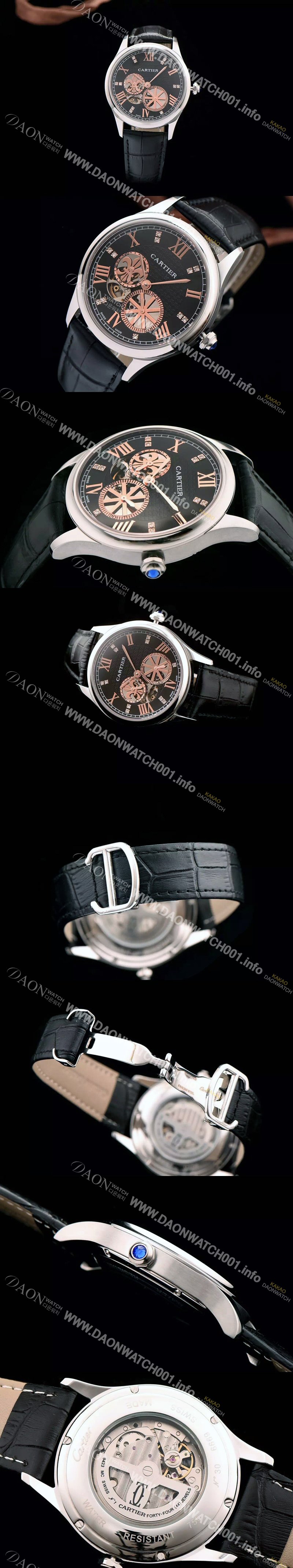 까르띠에 남성용 로통드 드 까르띠에 오토매틱 42mm 블랙다이얼 CAR0043 Ⅳ