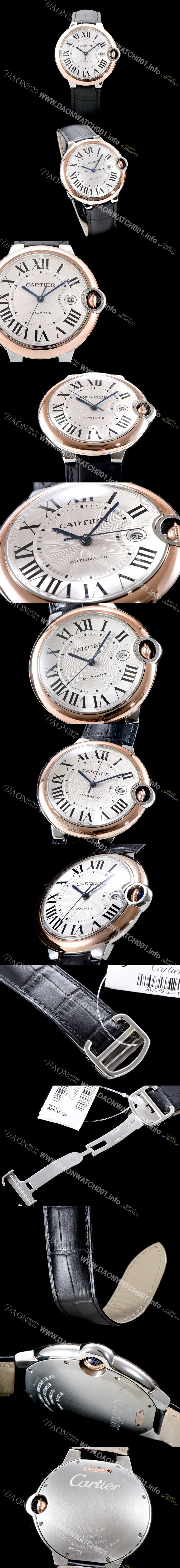 까르띠에 남성용 2019신상 발롱블루 W2BB0004 18K 로즈골드 42mm 화이트 다이얼 ETA2824-2 오토매틱 무브먼트 CAR0502 Ⅳ
