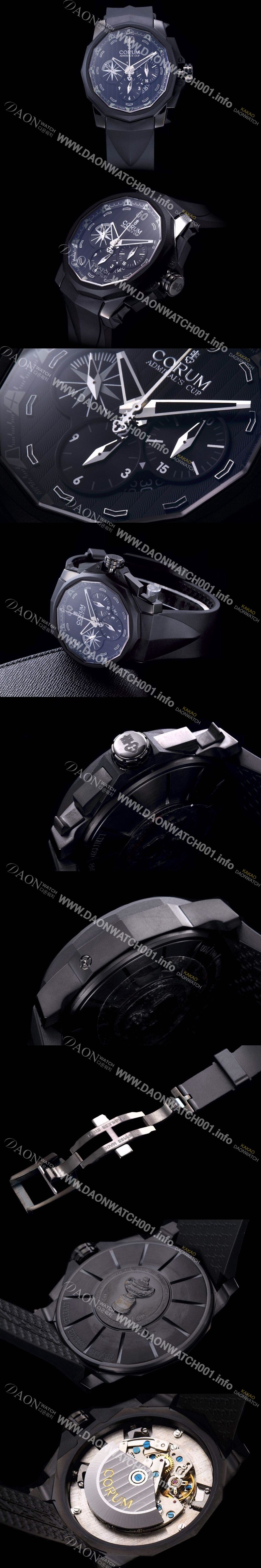코럼 남성용 어드미럴스컵 크로노그래프 48mm 블랙다이얼 COR021 Ⅳ