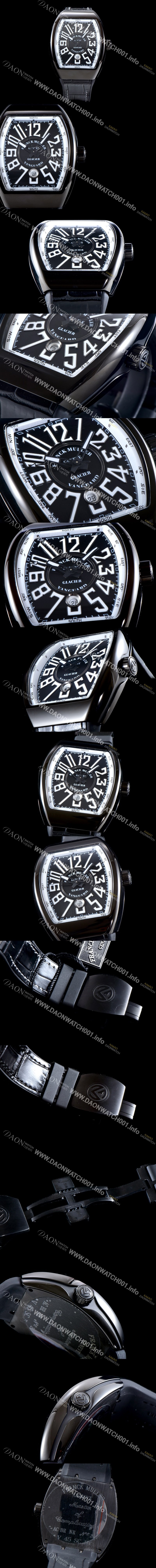 프랭크 뮬러 남성용 마스터 컴플리케이션 V 45 SC DT YACHTING 5N 뱅가드 요팅!! PVD 코딩 블랙&화이트 다이얼 스위스 ETA 2824-A2오토매틱 FRA0413 Ⅳ