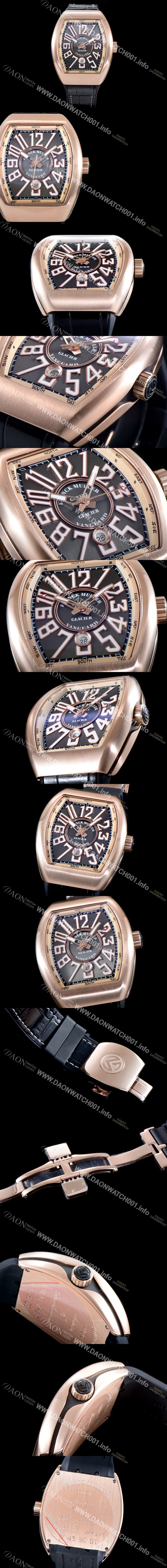 프랭크 뮬러 남성용 마스터 컴플리케이션 V45 SC DT YACHTING 5N 뱅가드 요팅!! 고급스러운 18K로즈골드 케이스 그레이 다이얼 스위스 ETA 2824-A2오토매틱 FRA0450 Ⅳ