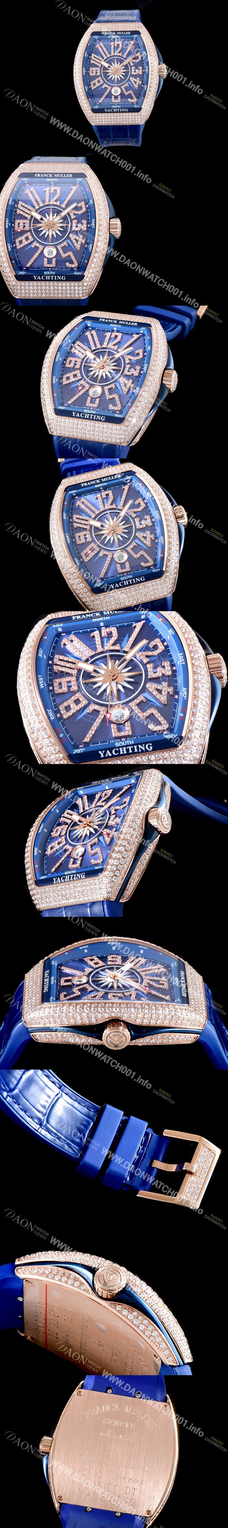 프랭크 뮬러 남성용 마스터 컴플리케이션 V45 SC DT YACHTING 5N 뱅가드 요팅!! 일본산 최상급 퀄리티의 쥬얼셋팅 케이스 블루 다이얼 스위스 ETA 2824-A2오토매틱 FRA0400 Ⅳ
