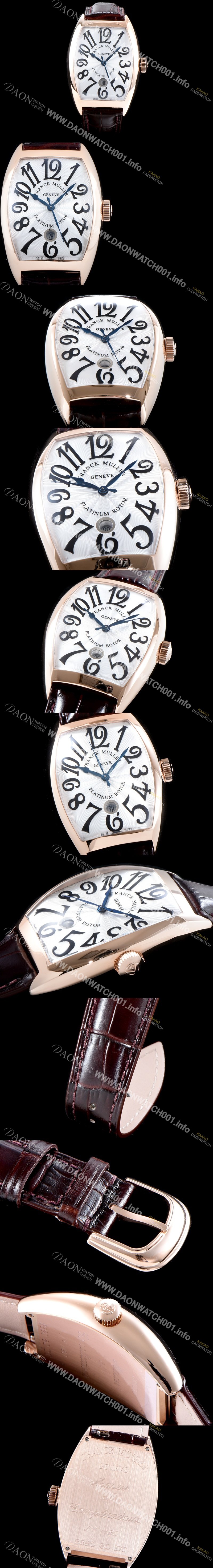 프랭크 뮬러 남성용 최신버전 업그레이드형 카사블란카 5850 SC 플래티넘 로터!! 화이트&실버 물결무늬 다이얼 스위스 ETA 2824-A2오토매틱 FRA0401 Ⅳ