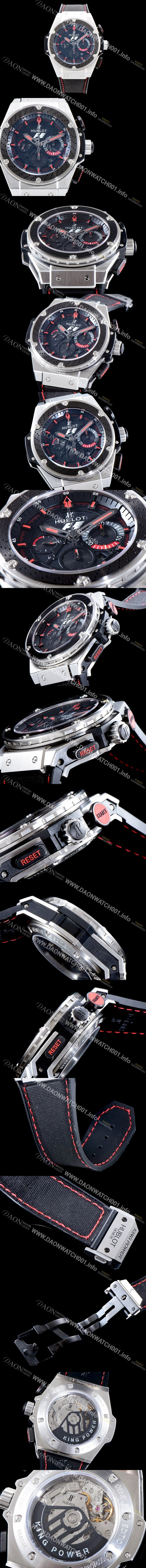 휴블렛 남성용 빅뱅 킹파워 F1 신제품 업데이트!! 703.ZM.1123.NR.FMO10 지르코늄 48MM 리미티드 에디션 크로노그래프 블랙 메트 다이얼 오토매틱 무브먼트 HUB0212 Ⅳ