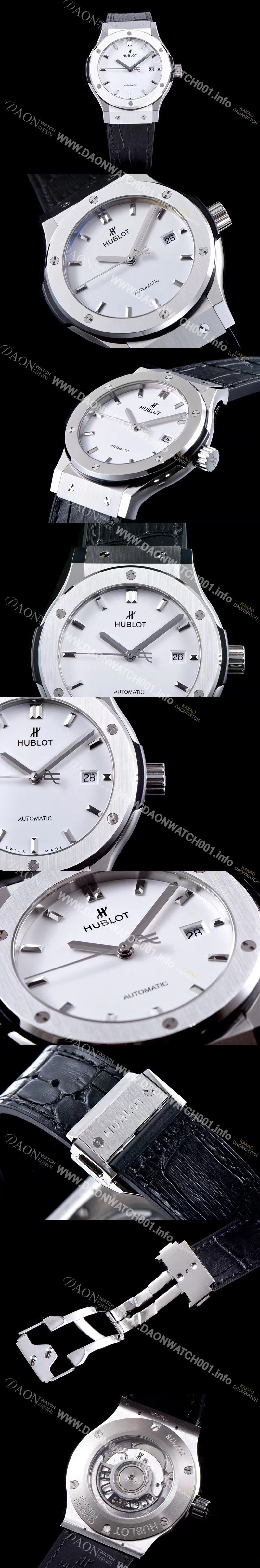 휴블렛 남성용 NEW 클레식 퓨전 511.NX.2611.LR 논그로노형 33MM 화이트 다이얼 오토매틱 무브먼트 HUB0200 Ⅳ