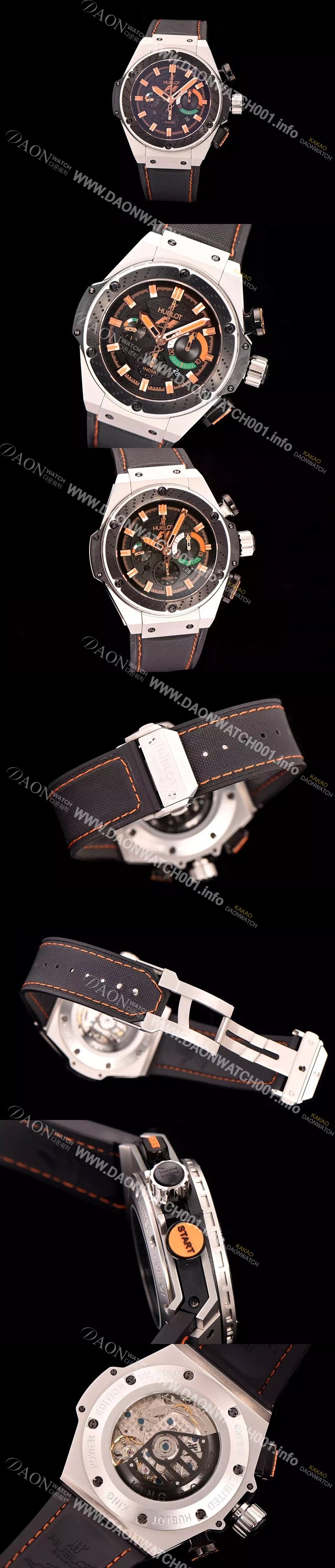 휴블렛 남성용 빅뱅 킹파워 F1 48mm 버전 블랙 다이얼 오토매틱 무브먼트 HUB0451 Ⅳ