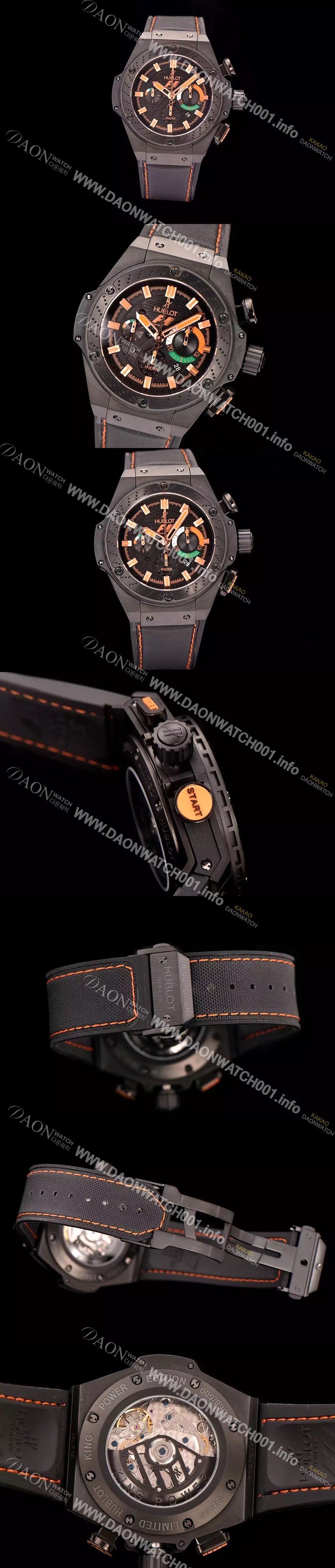 휴블렛 남성용 빅뱅 킹파워 F1 48mm 버전 블랙 다이얼 오토매틱 무브먼트 HUB0455 Ⅳ