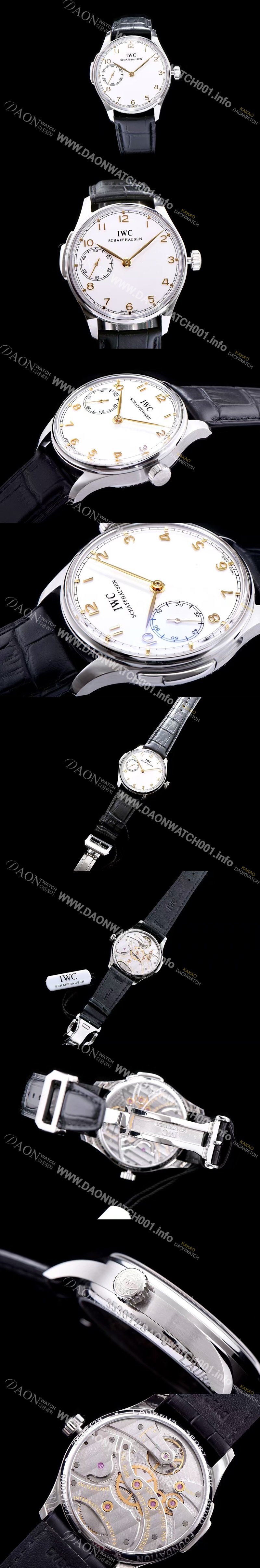 아이더블유씨 남성용 포르투기즈 미닛 리피터 화이트 다이얼 오토매틱 무브먼트 IWC0200 Ⅳ
