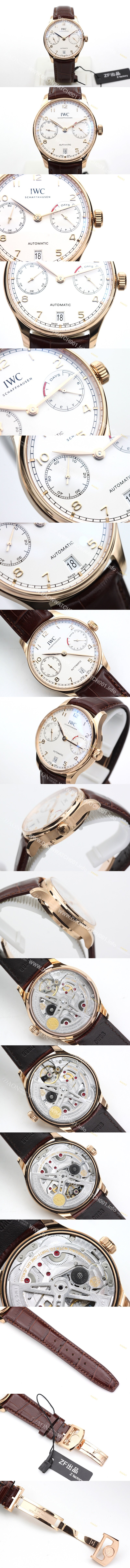 아이더블유씨 남성용 포루투기즈 IW500701 오토매틱 7데이즈 스틸 로즈골드 화이트다이얼 IWC0405 Ⅳ