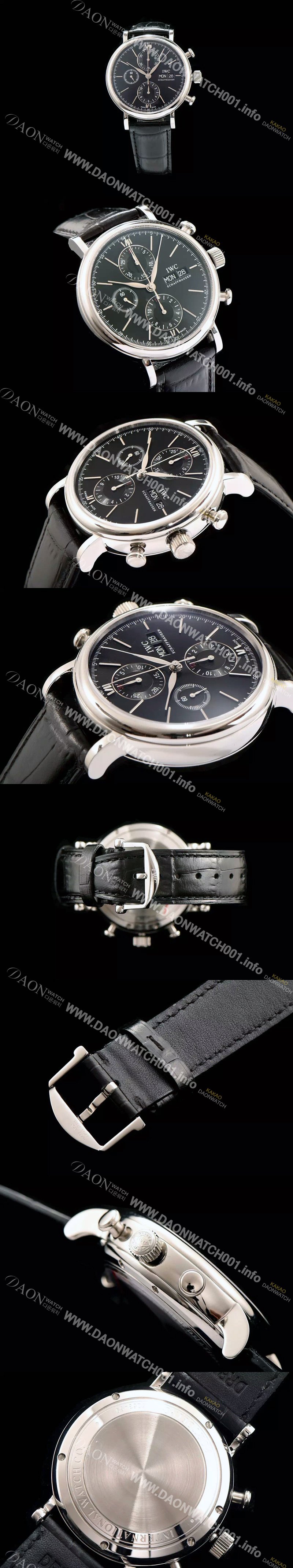 아이더블유씨 남성용 포르토피노 7750 오토매틱 무브먼트 블랙 다이얼 IWC0201 Ⅳ