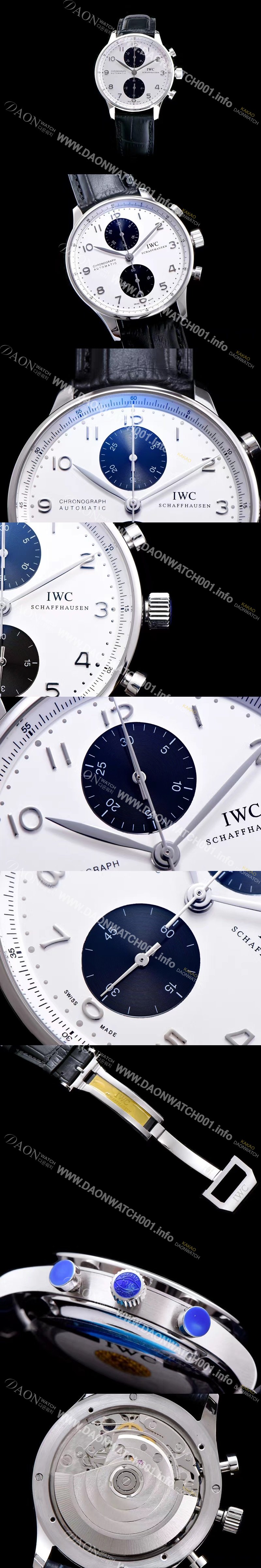 아이더블유씨 남성용 포르투기즈 오토메틱 크로노그래프 화이트 다이얼 IWC4200 Ⅳ