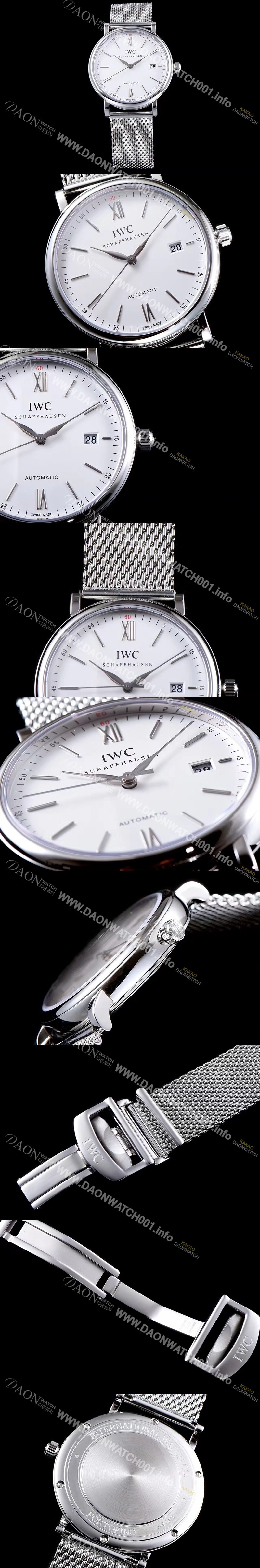 아이더블유씨 남성용 포르토피노 화이트 다이얼 오토매틱 무브먼트 IWC0250 Ⅳ