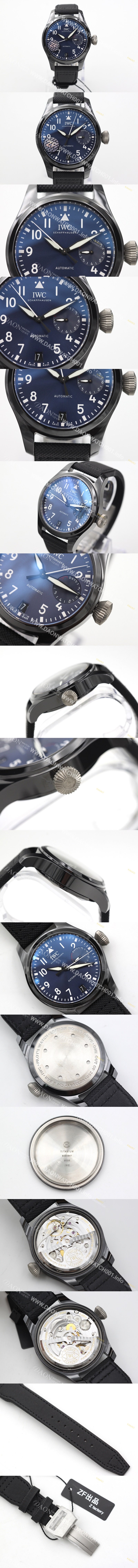 IWC 남성용 파일럿 탑건 7days IW502003 세라믹 블루 다이얼 오토매틱 무브먼트 IWC0211 Ⅳ