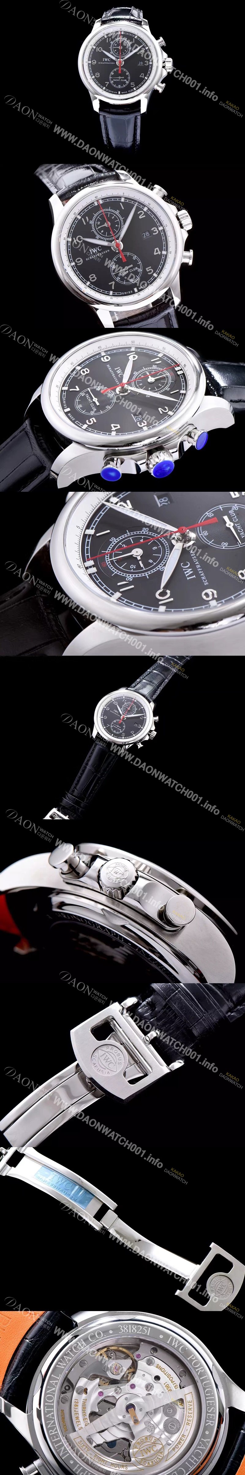 아이더블유씨 남성용 요트클럽 블랙 다이얼 오토매틱 무브먼트 IWC0201 Ⅳ