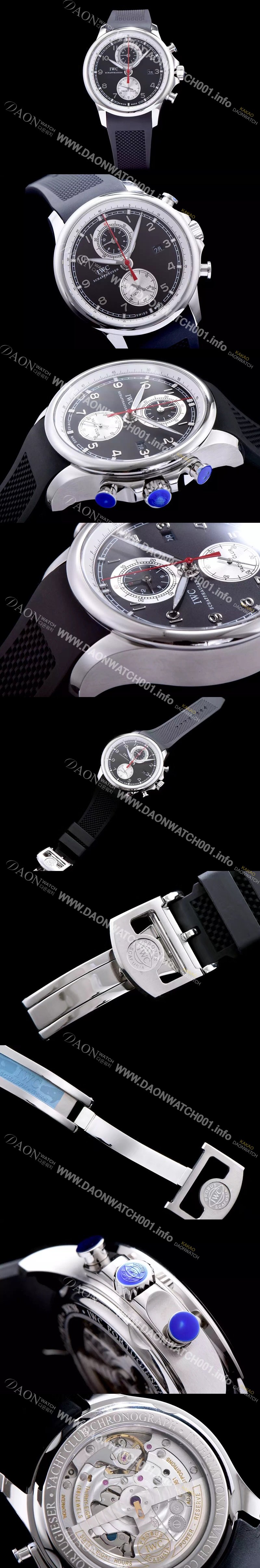 아이더블유씨 남성용 요트클럽 블랙 다이얼 오토매틱 무브먼트 IWC0200 Ⅳ