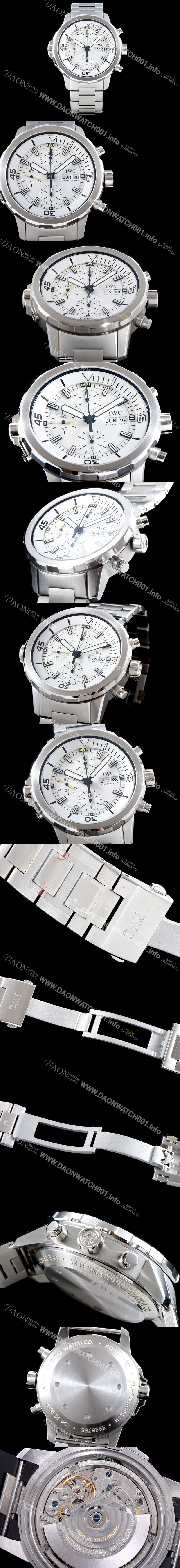 아이더블유씨 남성용 아쿠아타이머 IW376802 크로노그래프 화이트 다이얼 IWC0401 Ⅳ