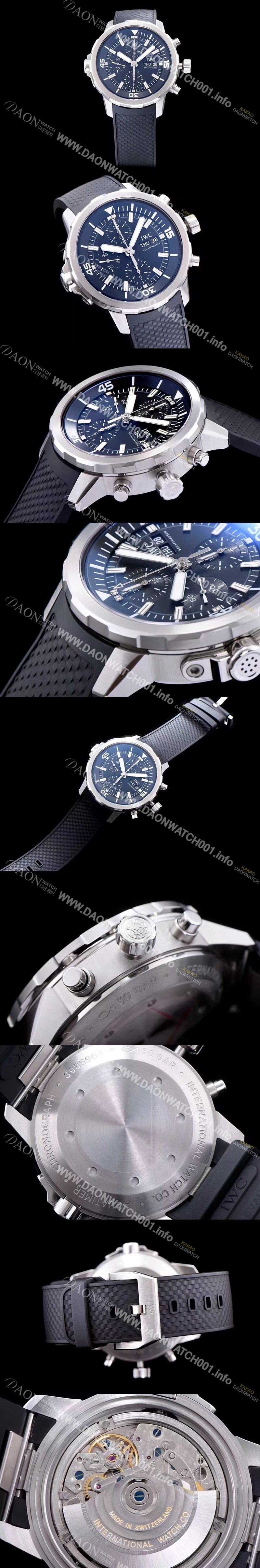 아이더블유씨 남성용 아쿠아타이머 크로노그래프 V6F 1:1 베스트 에디션 블랙 다이얼 IWC0200 Ⅳ