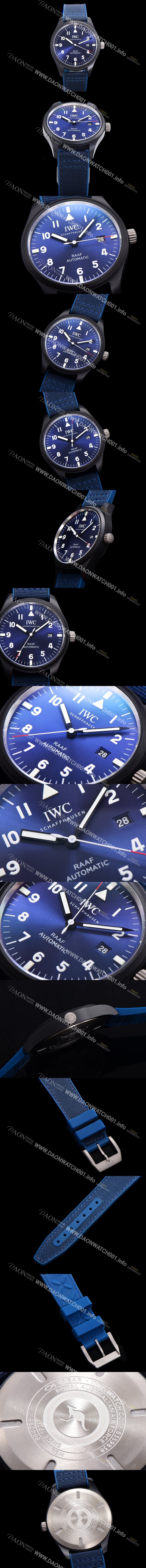 아이더블유씨남성용 파일럿 IW328102 마크 탑건 오토매틱 40mm 세라믹재질 나토천/가죽줄 믹스 블루다이얼 iwc70618 Ⅳ