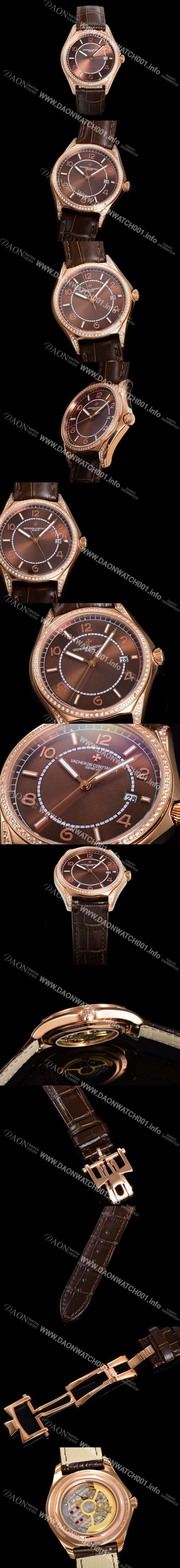 바쉐론 콘스탄틴 남성용 피프티식스 Ref.4600E 오토매틱 1326 타입 18K 로즈골드 40mm 보석/큐빅 가죽줄 브라운 다이얼 vac1151 Ⅳ