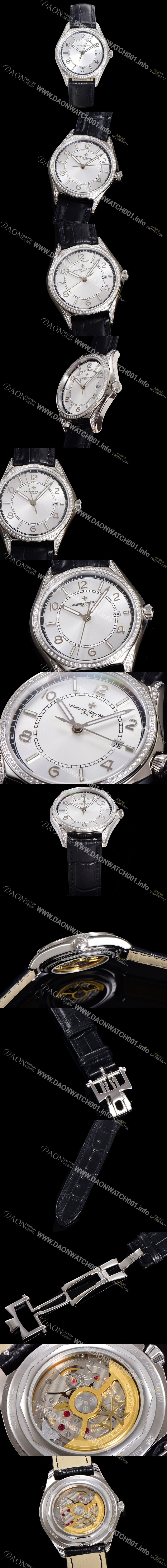 바쉐론 콘스탄틴 남성용 피프티식스 Ref.4600E 오토매틱 1326 타입 40mm 보석/큐빅 가죽줄 실버 다이얼 vac1146 Ⅳ