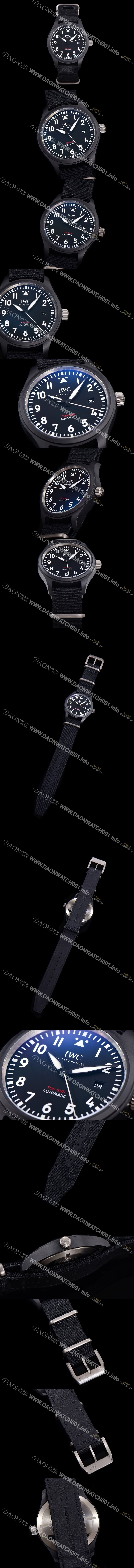 아이더블유씨 남성용 파일럿 IW326906 마크 탑건 에디션 오토매틱 40mm 세라믹재질 나토천/가죽줄 믹스 블랙다이얼 iwc29048 Ⅳ