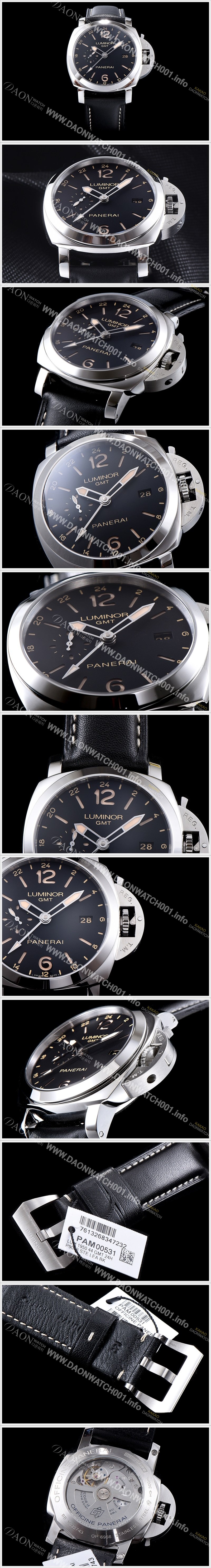 파네라이 남성용 루미노르 1950 3Days GMT pam00531 오토매틱 Cal.P9003 무브먼트 블랙 다이얼 PAN1217 Ⅳ