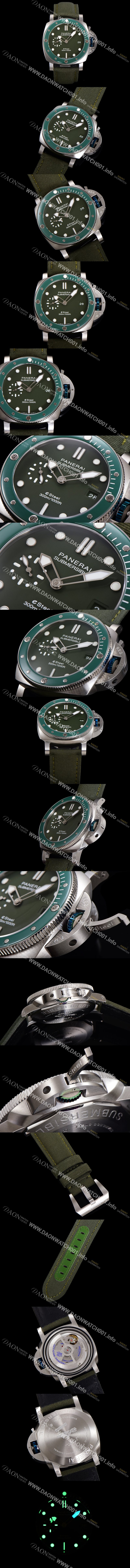 파네라이 남성용 서브머시블 베르데 스메랄도 PAM01287 오토매틱 Cal P. 900 타입 44mm 그린 다이얼 pan5212 Ⅳ