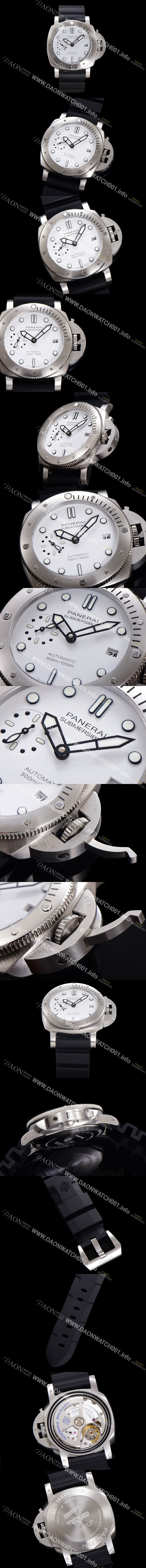 파네라이 남성용 서브머시블 비앙코 PAM02223 오토매틱 Cal P. 900 타입 42mm 우레탄 화이트 다이얼 pan5208 Ⅳ