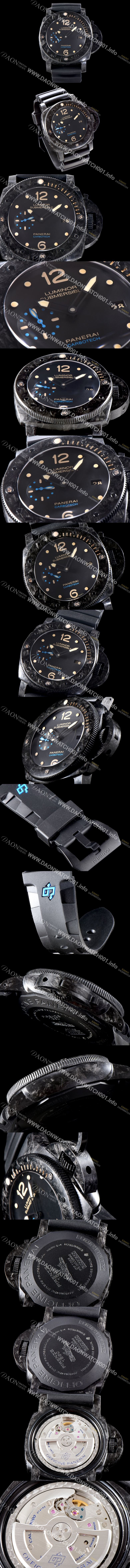 파네라이 남성용 서브멀시브 3데이즈 PAM00616 오토매틱 Cal.P9000 타입 47mm 카본제질 블랙 다이얼 pan5223 Ⅳ