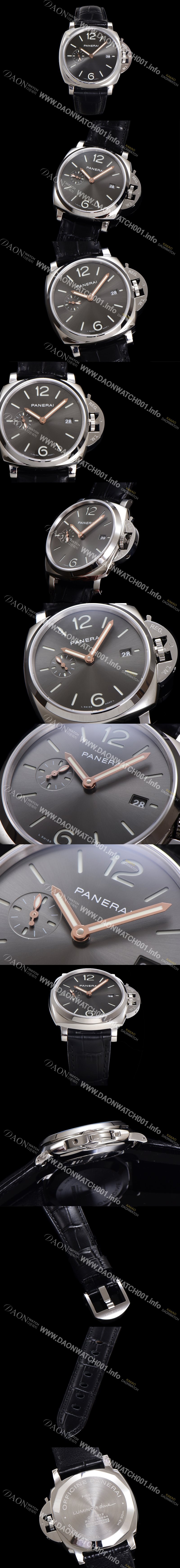 파네라이 남성용 루미노르 듀 PAM01250 42mm 오토매틱 Cal.P.900 타입 가죽줄 카본 블랙 다이얼 pan5197 Ⅳ