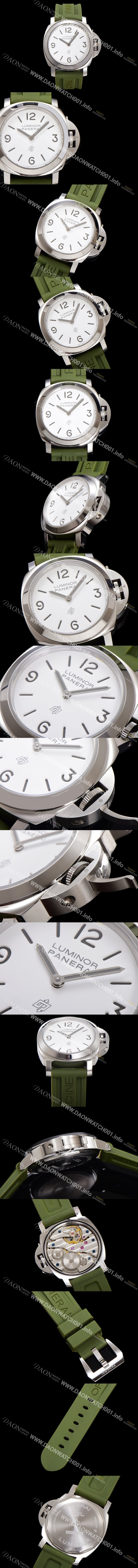 파네라이 남성용 루미노르 PAM01087 베이스 로고 오토매틱 6497-2 타입 44mm  우레탄 화이트 다이얼 pan5194 Ⅳ