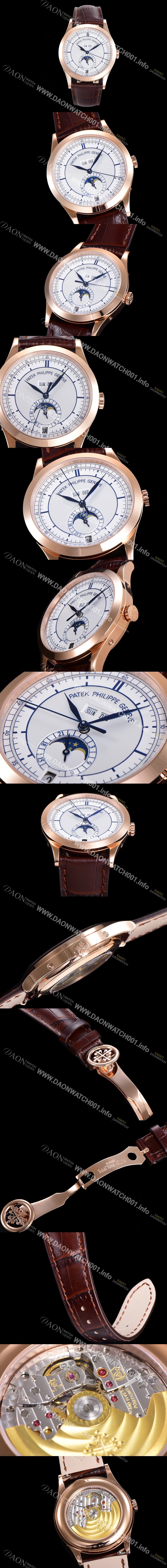 파텍필립 남성용 컴플리케이션 5396R 에뉴얼 캘린더 39MM UP!! 데이-데이트 문페이즈 18K 로즈골드 케이스 화이트 다이얼 Cal.324 S C 오토매틱 무브먼트 PAT0114 Ⅳ