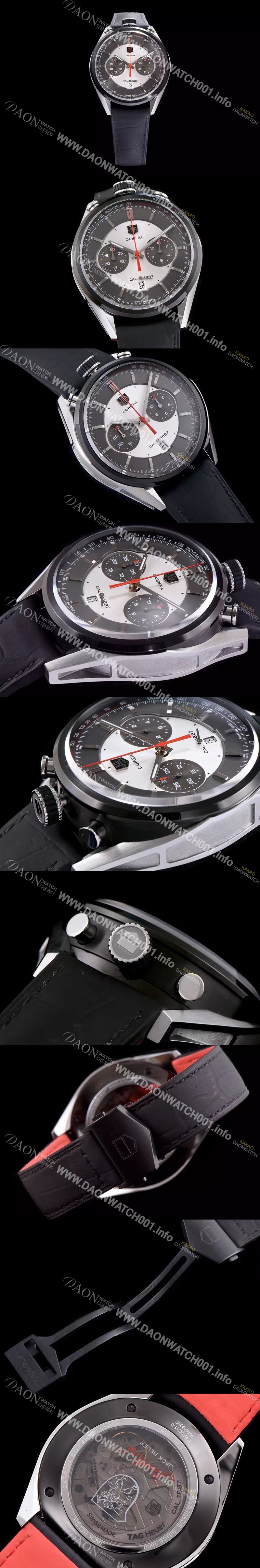 태그호이어 남성용 까레라 43mm 블랙 다이얼 TAG0212 Ⅳ