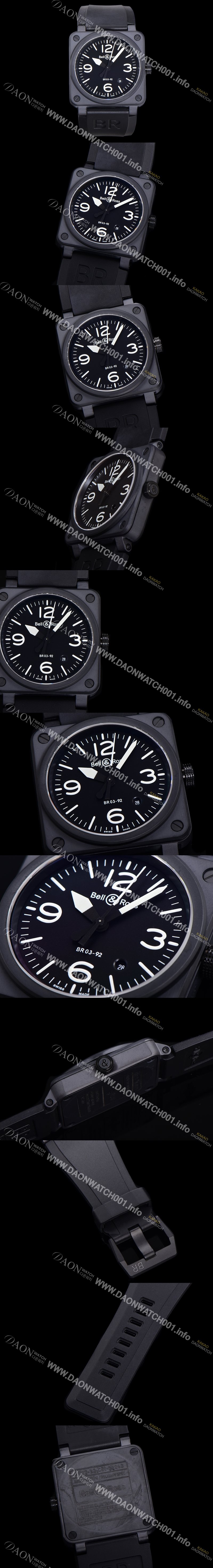 벨엔로즈 남성용 BR03-92 다이버 세라믹 오토매틱 9015 타입 42mm 우레탄줄 블랙 다이얼 bel80301 Ⅳ