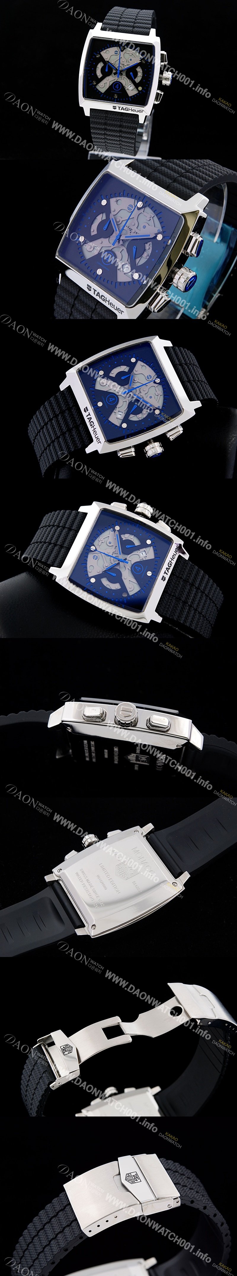 태그호이어 남성용 모나코 스위스 쿼츠 블랙 다이얼 44mm TAG4214 Ⅳ