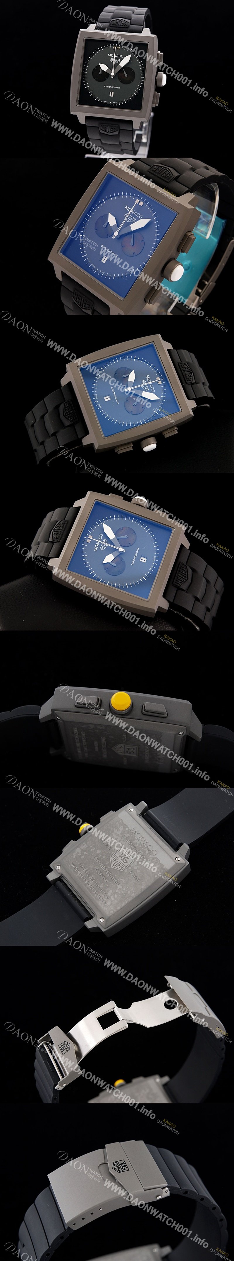 태그호이어 남성용 모나코 스위스 쿼츠 블랙 다이얼 44mm TAG4210 Ⅳ