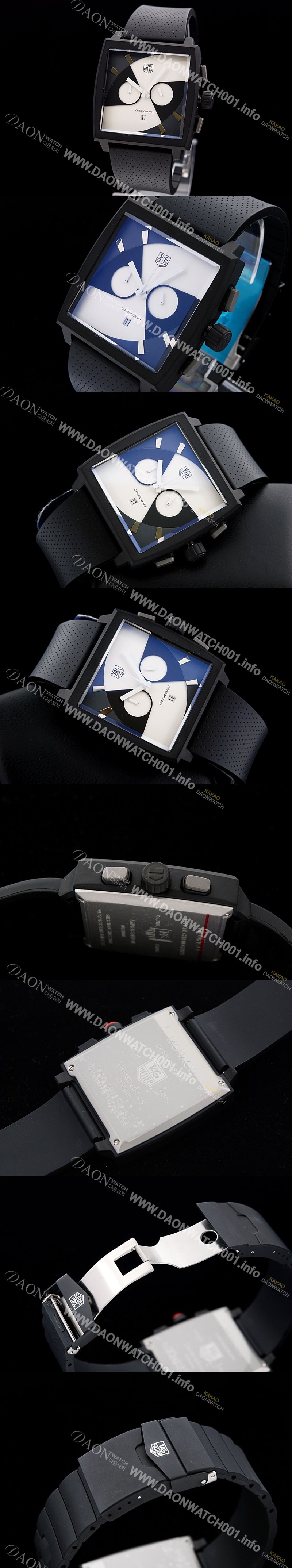 태그호이어 남성용 모나코 스위스 쿼츠 화이트 다이얼 44mm TAG4221 Ⅳ