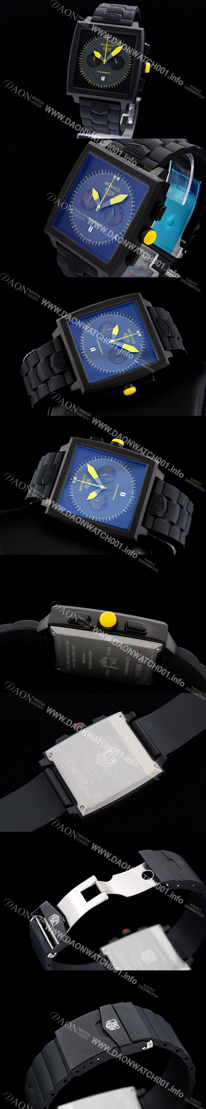 태그호이어 남성용 모나코 스위스 쿼츠 블랙 다이얼 44mm TAG4225 Ⅳ