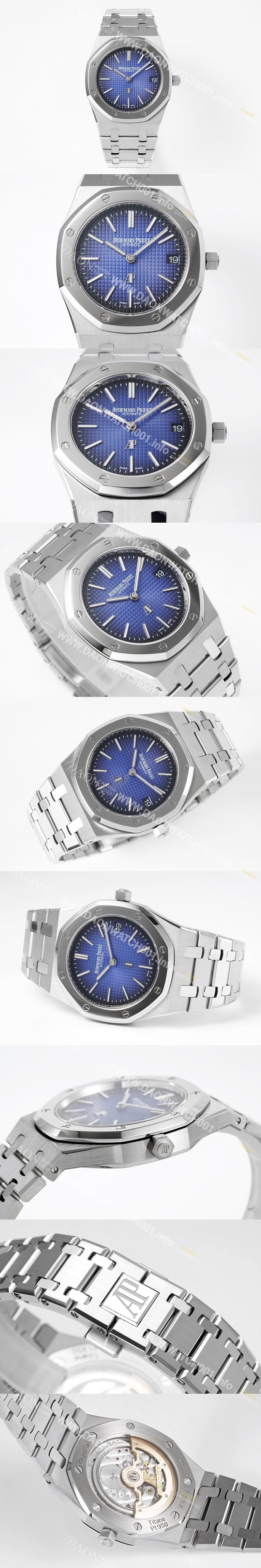 오데마피게남성용 로얄오크 15202IP.OO.1240IP.01 점보 엑스트라씬 39mm 오토매틱 Cal.2121타입 블루 다이얼 AUD89465 Ⅳ