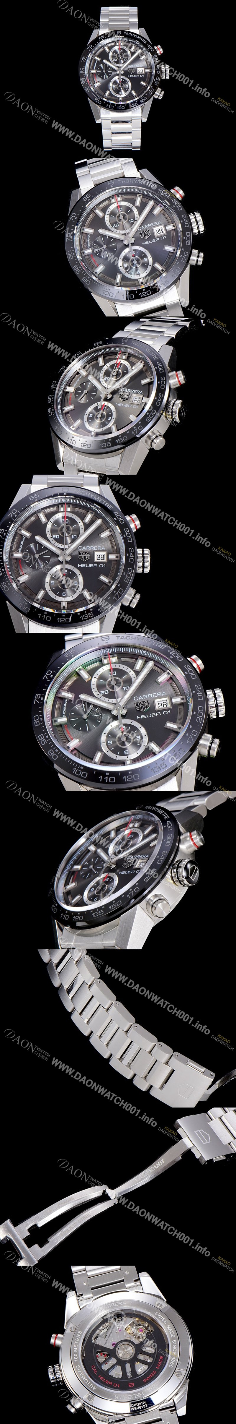 태그호이어남성용 까레라 크로노그래프 칼리버 오토매틱 Heuer01 43미리 블랙다이얼 TAG21945 Ⅳ