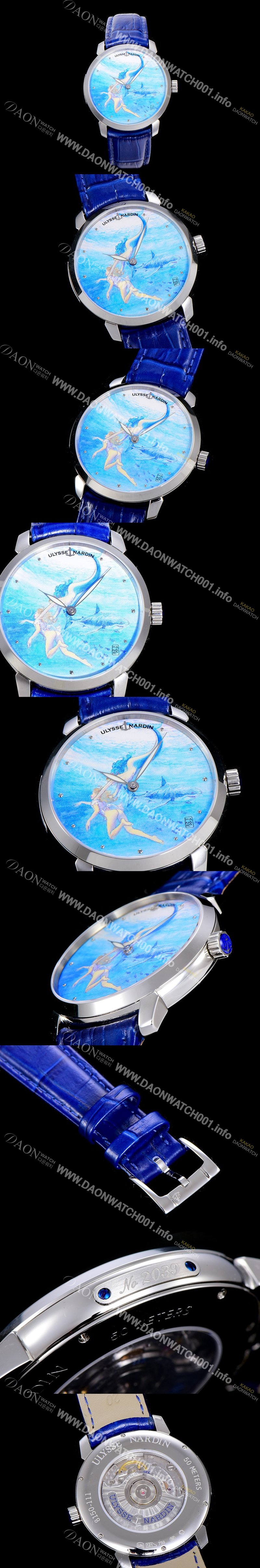 율리스 나르딘남성용 클라시코 마나라 매뉴팩처 40MM 오토매틱 그림다이얼 ULY74287 Ⅳ