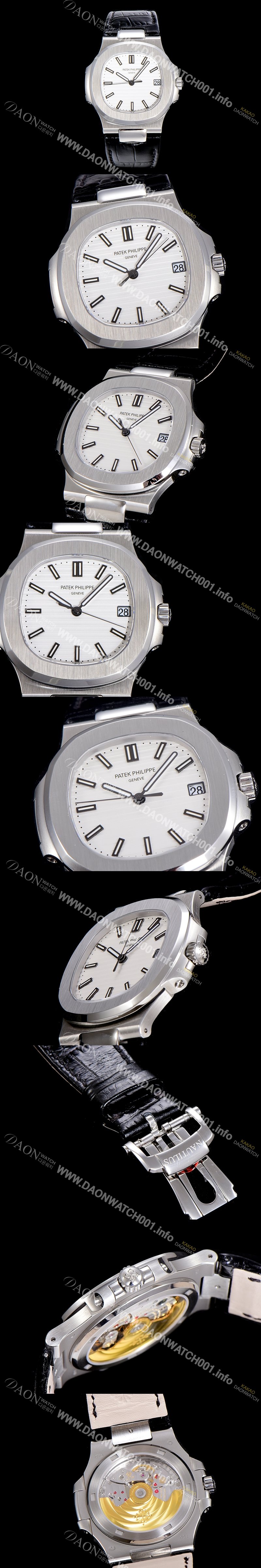 파텍필립남성용 최신! 노틸러스 5711  Cal.324 S C타입무브 오토매틱 40mm 가죽줄 화이트다이얼 PAT38012 Ⅳ