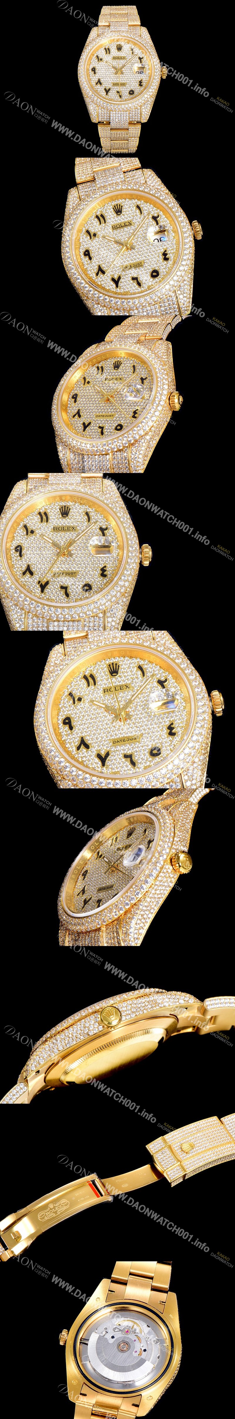 로렉스남성용 1:1수제공정 제작 데이져스트 41mm 다이아몬드 18K 옐루골드 904L 오토매틱 보석다이얼 ROL19101 Ⅳ