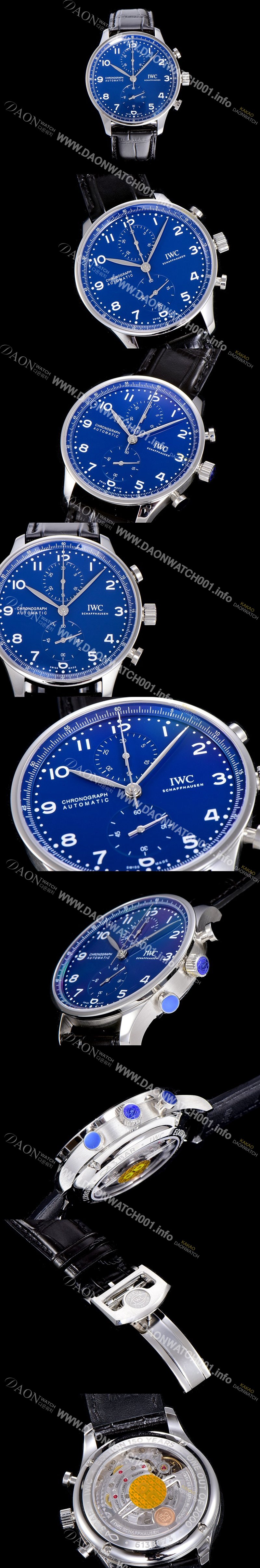 I.W.C남성용 포르투기즈 IW371601 크로노그래프 에디션 150주년 한정판 블루다이얼 IWC93810 Ⅳ