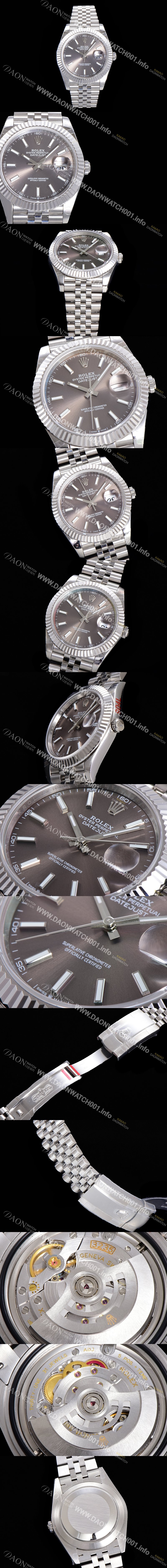 로렉스 남성용 904L스틸!! 2022신형 데이저스트 41mm II m126334 그레이 다이얼 야광 스틱 인덱스 스틸 브레이슬릿 신형 Cal.3235 오토매틱 무브먼트 ROL06124 Ⅳ