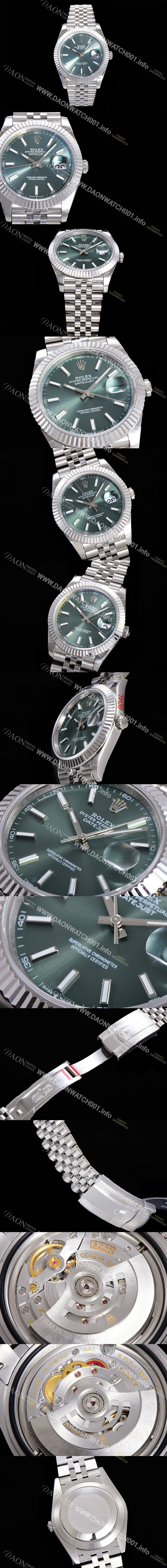 로렉스 남성용 904L스틸!! 2022신형 데이저스트 41mm II m126334 그린 다이얼 야광 스틱 인덱스 스틸 브레이슬릿 신형 Cal.3235 오토매틱 무브먼트 ROL06105 Ⅳ