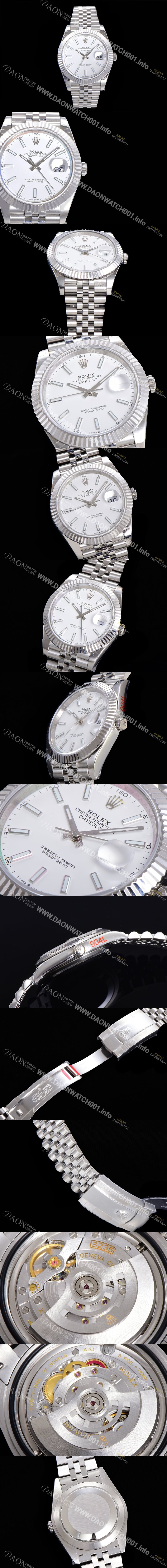 로렉스 남성용 904L스틸!! 2022신형 데이저스트 41mm II m126334 화이트 다이얼 야광 스틱 인덱스 스틸 브레이슬릿 신형 Cal.3235 오토매틱 무브먼트 ROL06096 Ⅳ